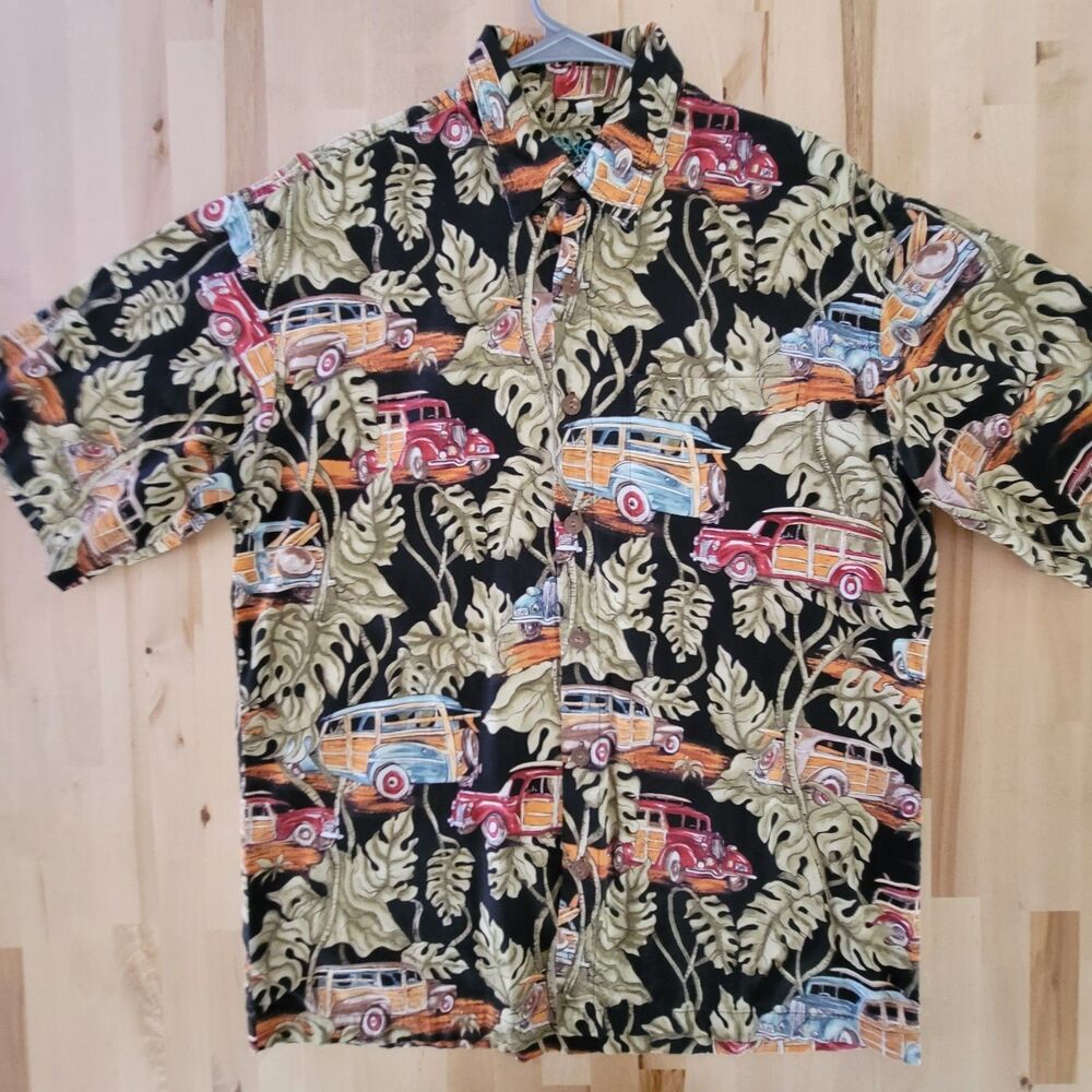 Mens Vintage Kane Malia Shirt Hawaiian Woody Wagons Beach Surf Resort Large